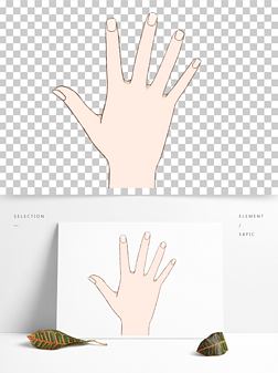 手背免抠元素|正面手背手绘免扣小元素