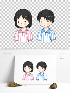 可爱男女卡通图