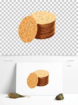 卡通手绘美食芝麻饼png免抠素材