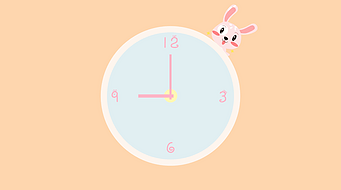 小兔子简笔画钟表专题模板-小兔子简笔画钟表图片素材下载-我图网