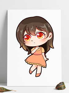 动漫女生呆萌表情可爱卡通手绘q版人物头像