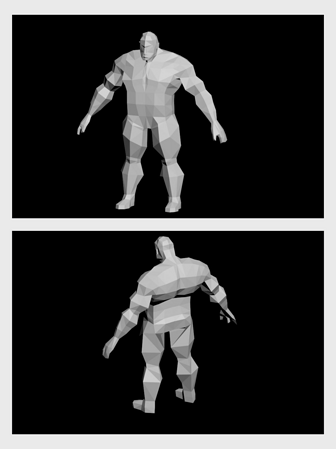 3D人物游戏动漫角色男强壮汉裸低模型