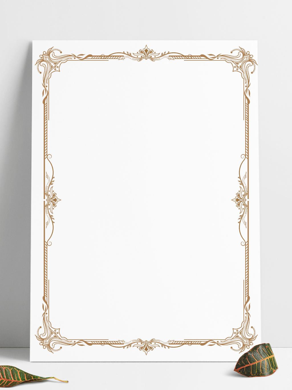 欧式古典边框婚礼邀请函证书小清新文本框