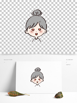 犯花痴的丸子头小女生