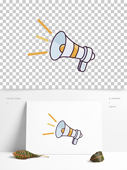 手绘矢量 小喇叭促销通知喊广播