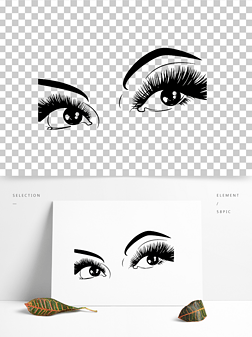 手绘矢量眼睛矢量睫毛