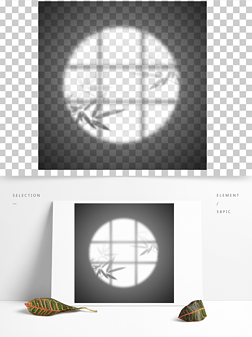 ps窗户投影手绘创意圆形窗户框背景投影
