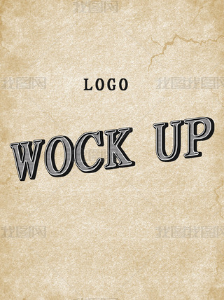 怀旧复古3d立体字logo设计样机