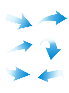 蓝色渐变商务风箭头指示箭头ppt金融元素