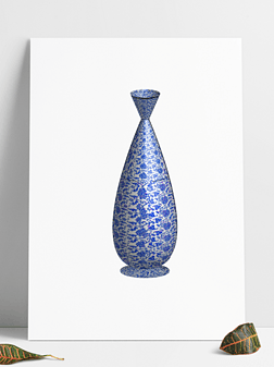 ai矢量青花瓷花瓶素材
