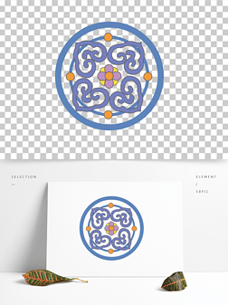 中国风国潮圆形如意纹传统纹样装饰图案元素