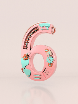 粉色创意机械立体数字科技感6