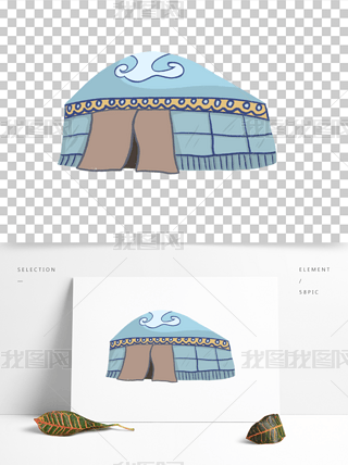 蒙古族敖包卡通专题模板-蒙古族敖包卡通图片素材下载-我图网