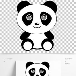 动物卡通黑白熊猫