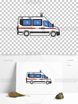 彩色的救护车卡通