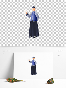 教书免抠元素|国风古代教书先生夫子