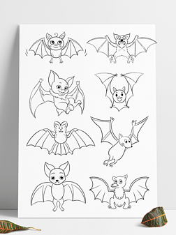 原创手绘卡通简笔画漫画可爱蝙蝠