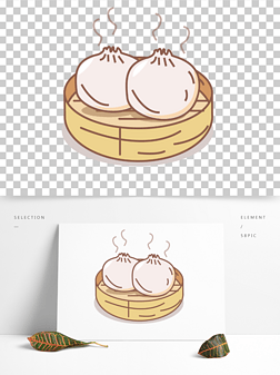 包子矢量免抠元素|包子肉包早餐插画手绘卡通矢量图案