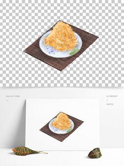 寿司材料照片免抠元素|素肉松大豆制品寿司材料手绘插画