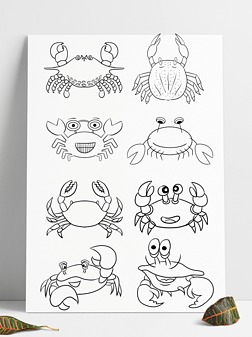 卡通漫画手绘简笔画螃蟹