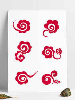 传统中国风云纹图案矢量祥云装饰纹理纹样