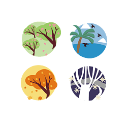 抽象设计春天春夏秋冬