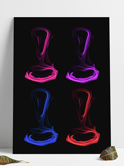 抽象光影唯美奖杯海报背景装饰点缀光效元素