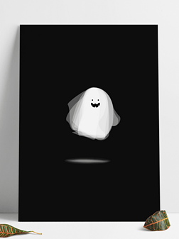 黑色小恶魔万圣节ip彩色糖果可爱幽灵素材