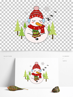 雪花 表情免抠元素|圣诞节雪人表情包