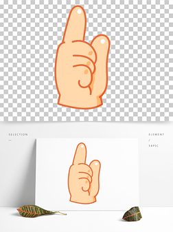 卡通安静免抠元素|卡通手绘安静第一手势线条插画矢量装饰元素