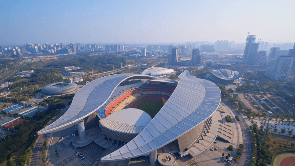 广西南宁4k航拍体育馆