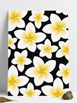 矢量手绘鸡蛋花花卉花草底纹暗纹纹理元素图