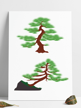 ai矢量植物松树插画元素