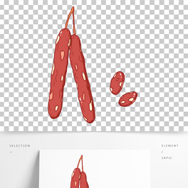 卡通手绘腊肠腊味美食线条插画矢量装饰元素