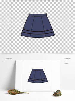 女镶边半身裙款式图