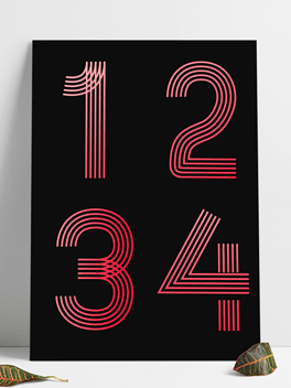 艺术字体线条字体设计1234