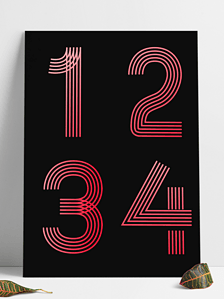 艺术字体线条字体设计1234