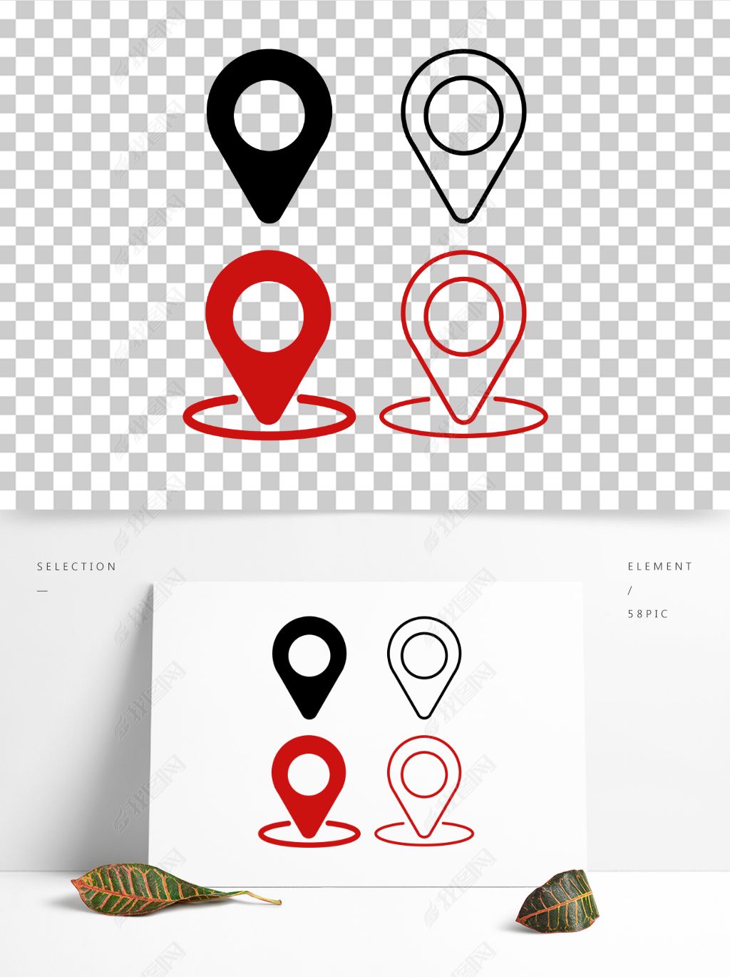 手绘矢量地标地点标志定位图标图形icon下载-编号27461776-其他-我图网
