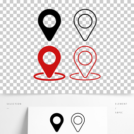手绘矢量地标地点标志定位图标图形icon