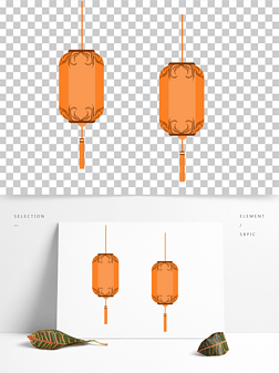 春福灯笼免抠元素|古风春节喜庆卡通灯笼