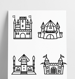 城堡简笔画城堡矢量图卡通城堡图案王宫国王