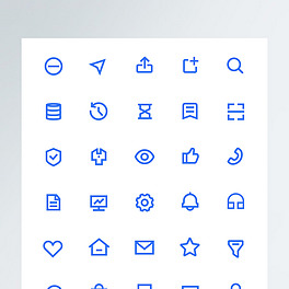 icon办公矢量线性图标文档评论购物设置