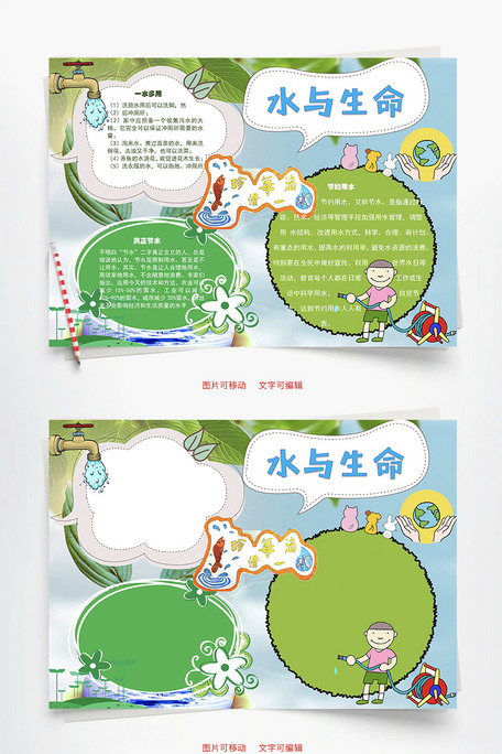 水与生命一水多用Word手抄报