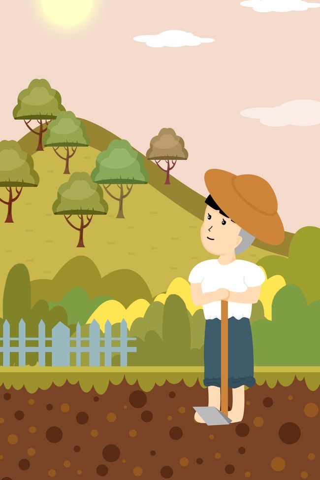 春天夏天劳动耕地地手拿锄头的男孩手.