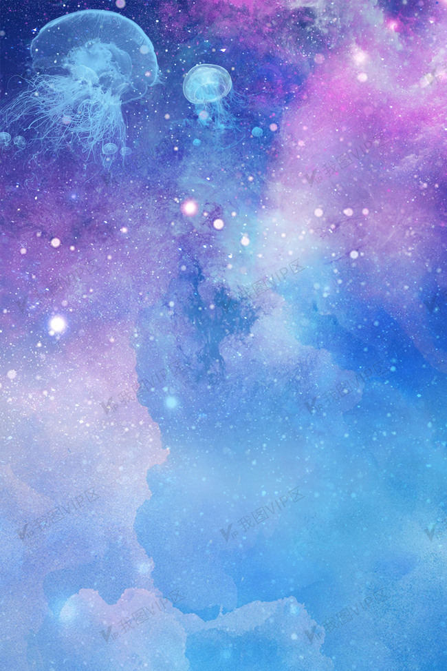 梦幻水母主题背景图图片素材(psb格式)免费下载_其他大全-我图网