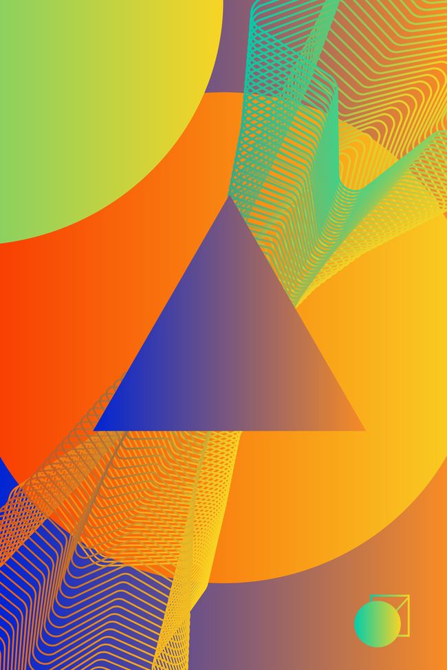 暖色调创意渐变几何图形拼接海报背景