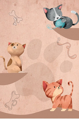 宠物店可爱手绘猫咪海报