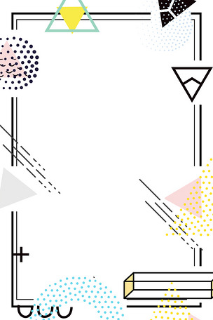 几何线条边框扁平简约大气背景海报