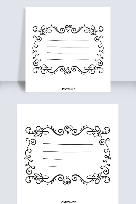 创意手绘简约花纹书写边框