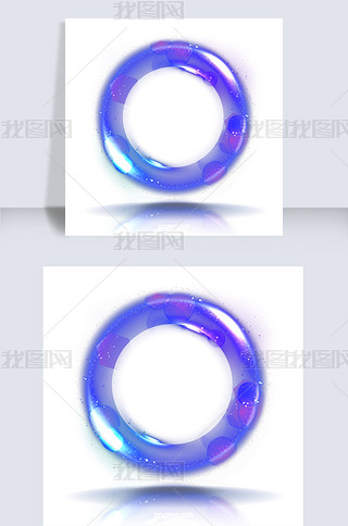 紫色圆形科幻圆框